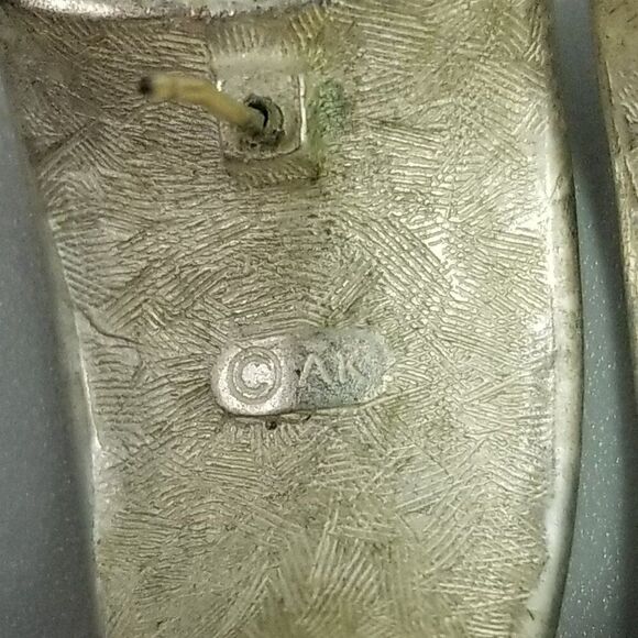 Vintage Anne Kline Tiger Eye Large Curved Stud Earrings Pierced, Silver Tone - Picture 5 of 8